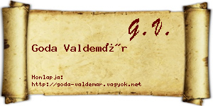Goda Valdemár névjegykártya
